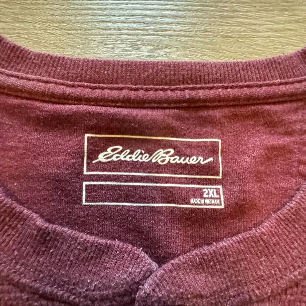 Eddie Bauer Thermal Henley - 2XL - Dark Red/ Maroon - Picture 4 of 4